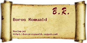 Boros Romuald névjegykártya